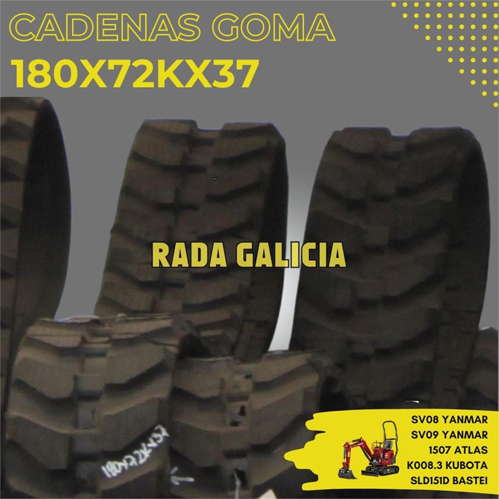 Foto 1 CADENAS DE GOMA PARA MINI EXCAVADORA medidas 180X72KX37