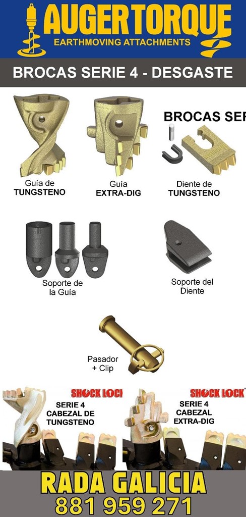 Foto 1 Piezas de Desgaste de TUNGSTENO y EXTRA-DIG para ahoyador